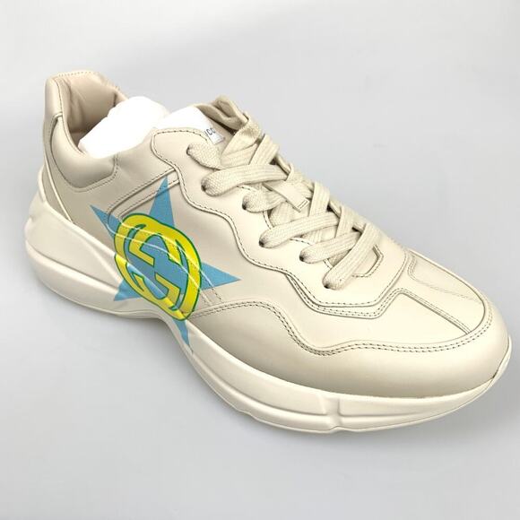 NIB Gucci Man Rhyton Star Print Sneakers - Ivory GG Print Size 8 main image 9